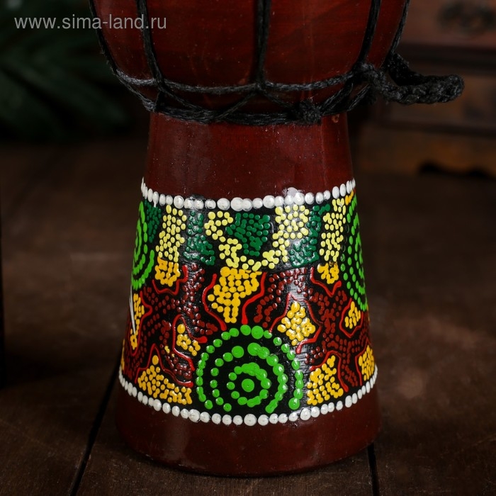 Сувенирный музыкальный инструмент Сувенирный музыкальный инструмент "Барабан Джембе Разноцветный" 13x13x24 см, МИКС