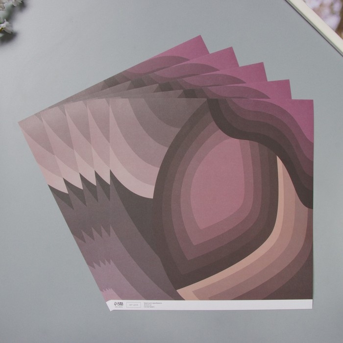 Бумага для скрапбукинга Бумага для скрапбукинга "Лепестки" плотность 180 гр набор 5 шт 30,5х32 см