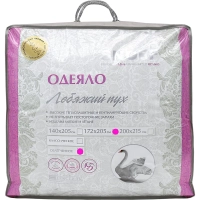Одеяло 172х205см, лебяжий пух/микрофибра, облегч., (095327)