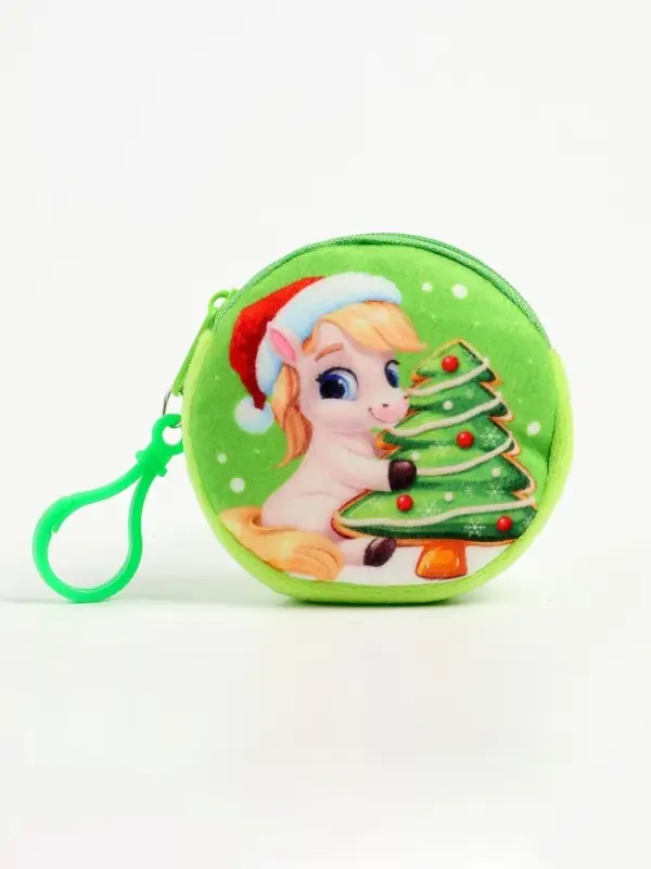 Кошелёк детский «Лошадки», плюшевый, МИКС