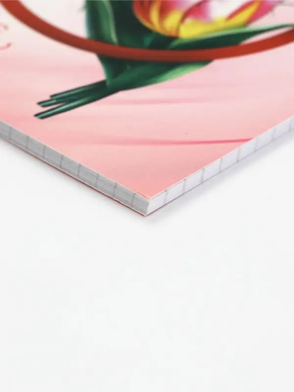 Блокноты А5,40 л на гребне, обложка картон "8 марта. Тюльпаны"