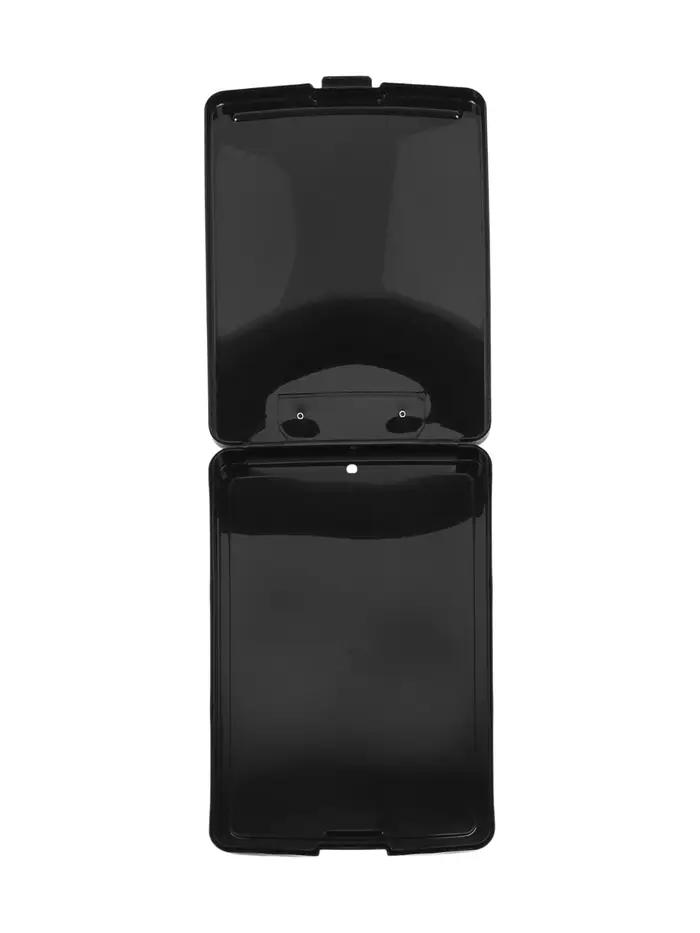 Планшет с прижимом формат А4 пластик черный, с коробкой для хранения бумаг