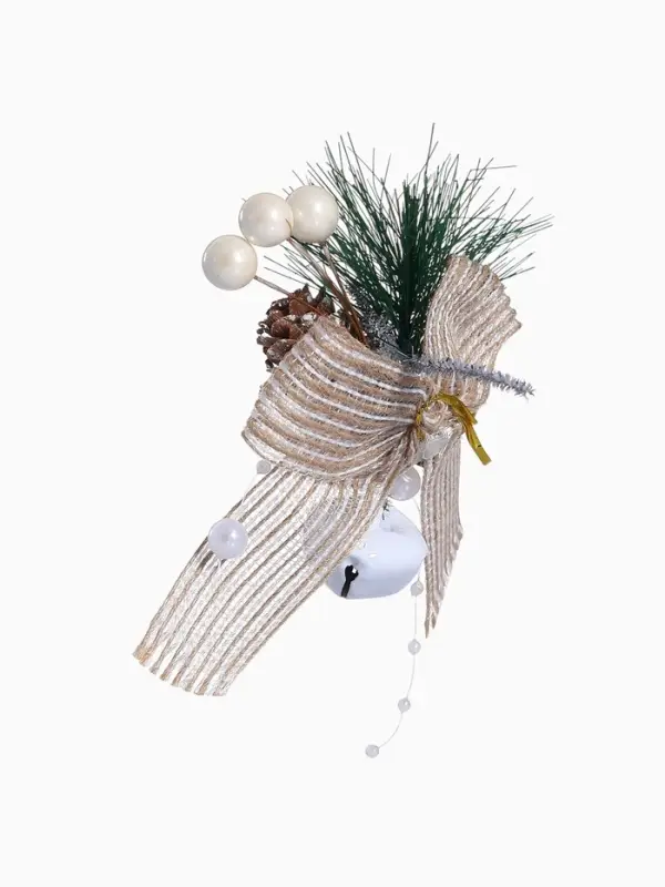 Ёлочные игрушки 2 шт. &laquo;Зимнее волшебство. Композиция на бантике с бубенчиком&raquo;, 11&times;9 см