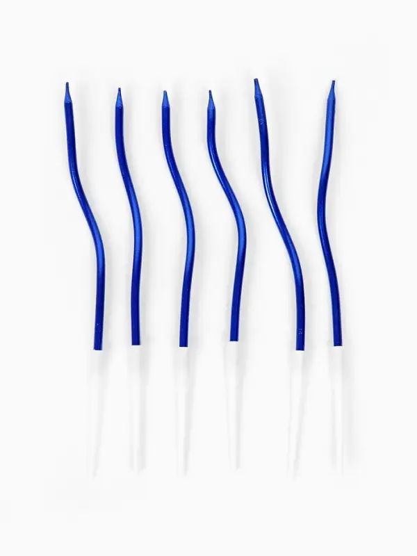 Свечи для торта &laquo;Серпантин&raquo;, 6 шт, синие