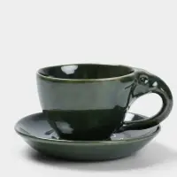 Чашка с блюдцем &laquo;Слоник&raquo;, 13&times;13&times;8 см, керамика, зелёная