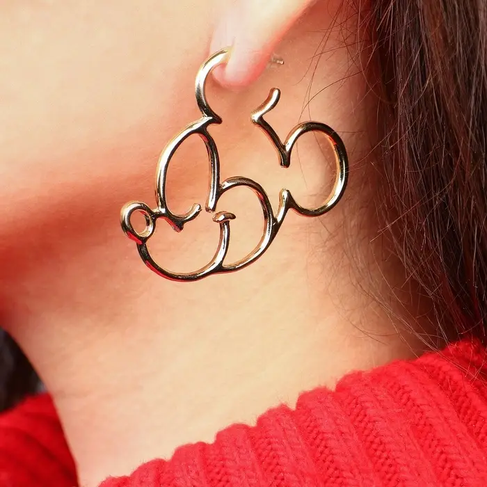 Серьги, набор украшений &laquo;Минни Маус&raquo;, золотой