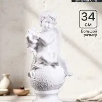 Фигура гипс &laquo;Ангел на шаре с арфой&raquo;, 15&times;13&times;34 см