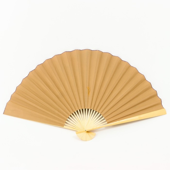 Веер бамбук, текстиль h=90 см  Веер бамбук, текстиль h=90 см "Сакура и пионы" жёлтый