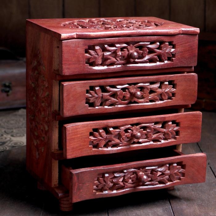 Шкатулка-комод дерево  Шкатулка-комод дерево "Резная" 23,5х13х29 см