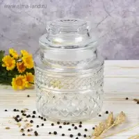 Банка для сыпучих продуктов &laquo;Аригато&raquo;, 1 л,12&times;12&times;17 см, стекло, прозрачная