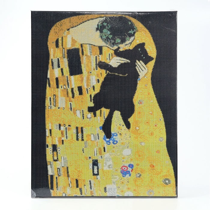 Алмазная мозаика с полным заполнением на холсте с подрамником «Поцелуй с котом», 40 х 50 см Алмазная мозаика с полным заполнением на холсте с подрамником «Поцелуй с котом», 40 х 50 см