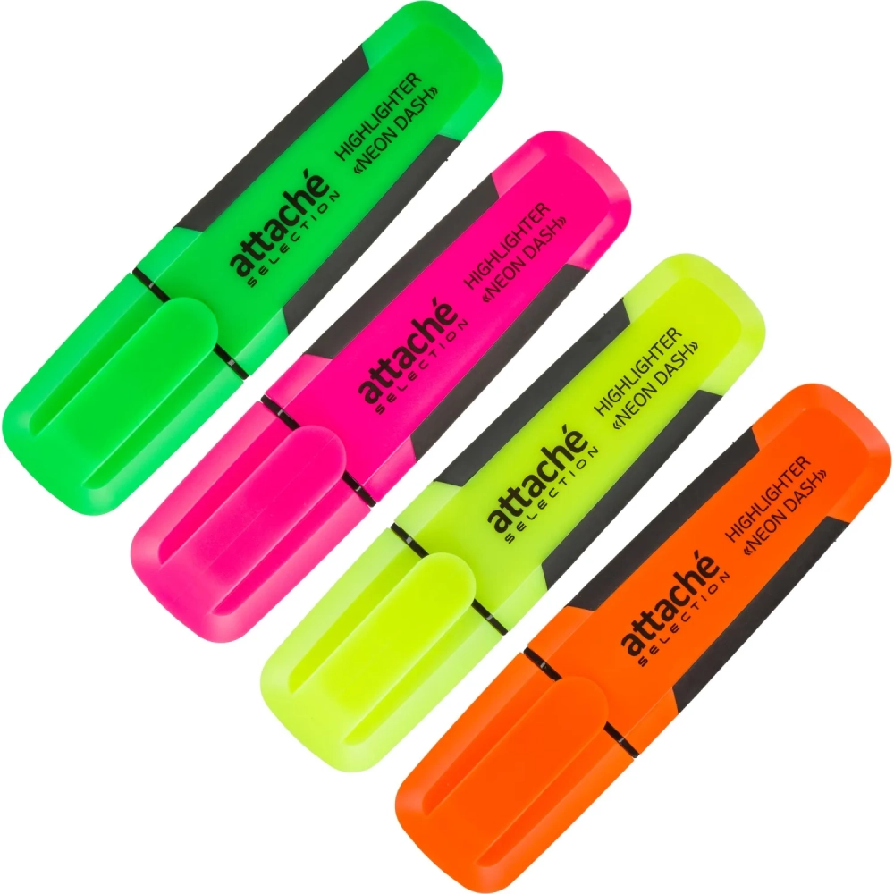 Набор текстовыделителей Attache Selection Neon Dash 1-5мм набор 4цв HL7010