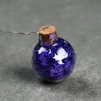 Гирлянда &laquo;Нить&raquo; 1.6 м с насадками &laquo;Синие шарики&raquo;, IP20, серебристая нить, 15 LED, от батареек АА&times;2, свечение белое