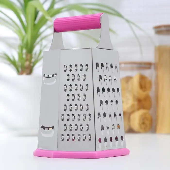 Тёрка шестигранная «Палитра», 11×12×19 см, прорезиненная ручка, цвет МИКС Тёрка шестигранная «Палитра», 11×12×19 см, прорезиненная ручка, цвет МИКС