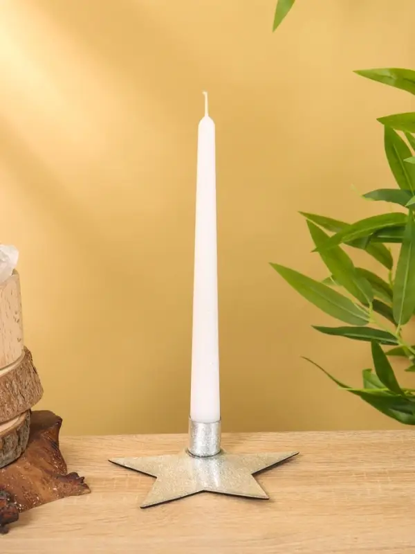 Подсвечник на 1 свечу  Подсвечник на 1 свечу "Звезда" серебряная 13х12х3 см