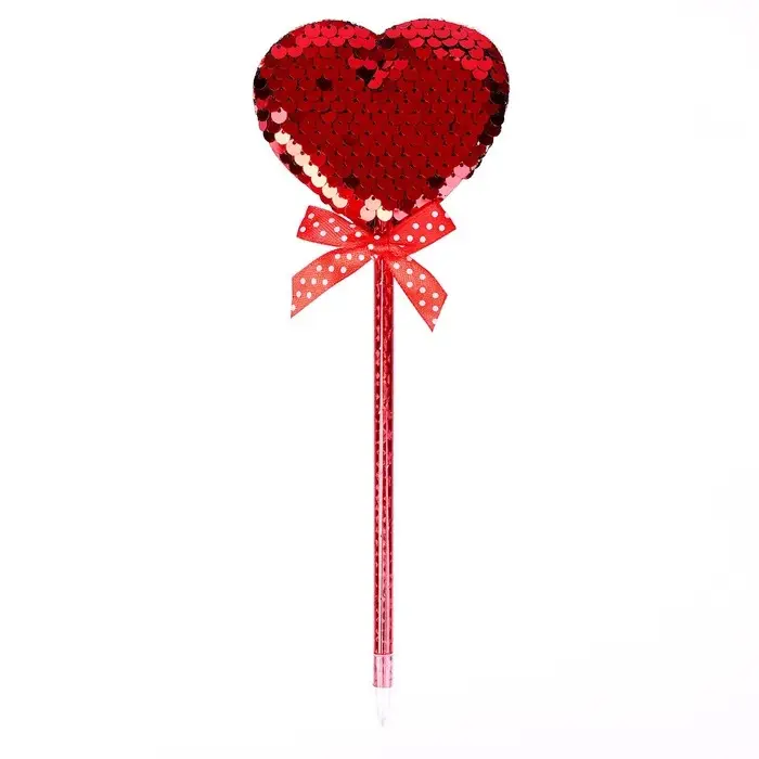 Ручка «Сердечки», с пайетками, синие чернила, МИКС Ручка «Сердечки», с пайетками, синие чернила, МИКС