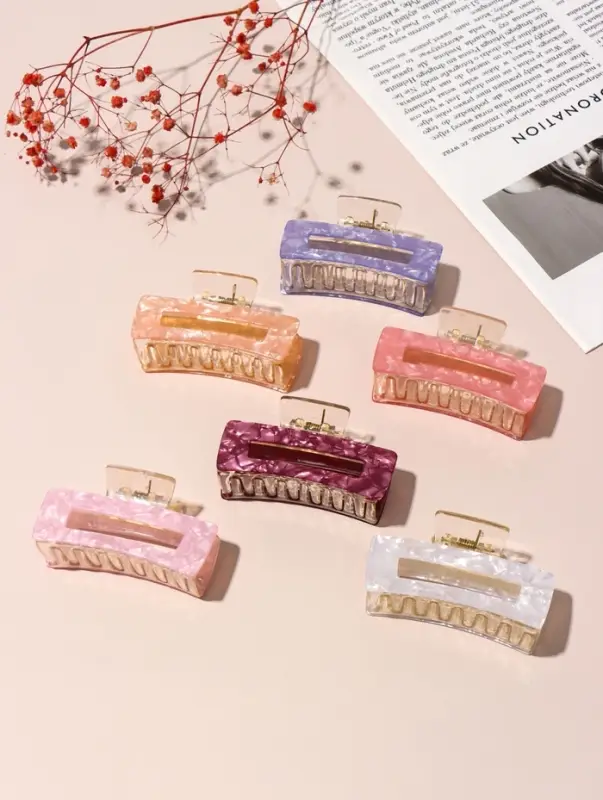 Краб для волос "Кимберли" прямой, 8х4 см, микс