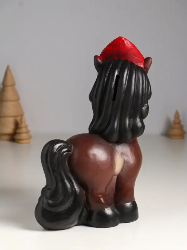 Копилка "Лошадь в кокошнике" 23х17,5х10 см, коричневый