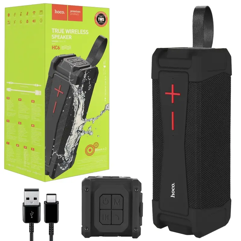Портативная акустика HC6 Bluetooth HOCO черная Портативная акустика HC6 Bluetooth HOCO черная