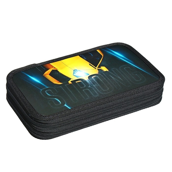 Пенал 2 секции, 125 х 205 мм, с наполнением 23 предмета, Calligrata Пенал 2 секции, 125 х 205 мм, с наполнением 23 предмета, Calligrata "Тачка желтая" ламинированный картон, 30П26/2/set