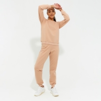 Костюм женский (свитшот, брюки) MINAKU: Casual Collection цвет бежевый, размер 50