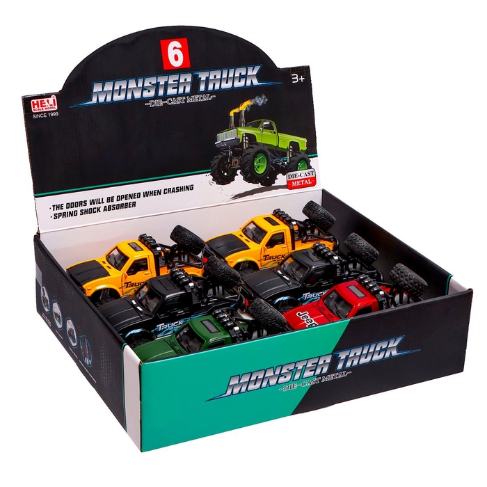 Машина металлическая «Джип», открываются двери, капот, инерция, МИКС