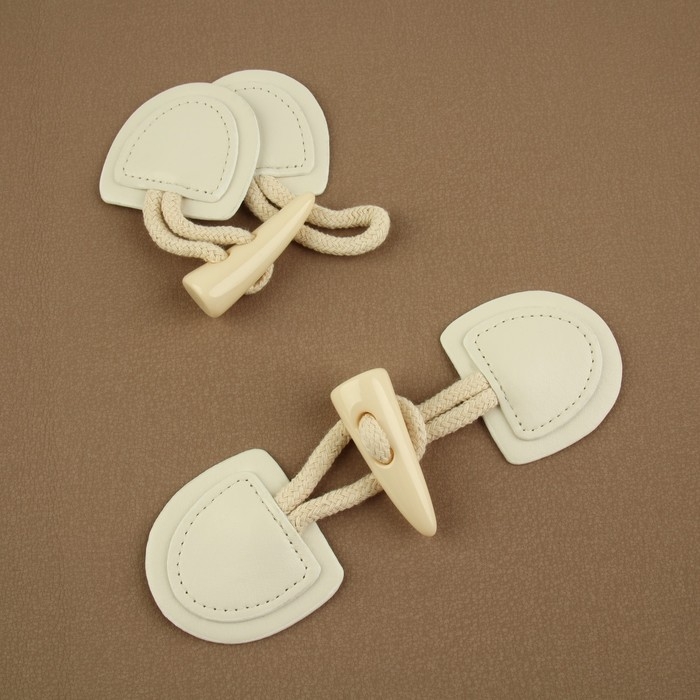 Застёжка-клевант 16 × 5 см, 2 шт, цвет молочный Застёжка-клевант 16 × 5 см, 2 шт, цвет молочный