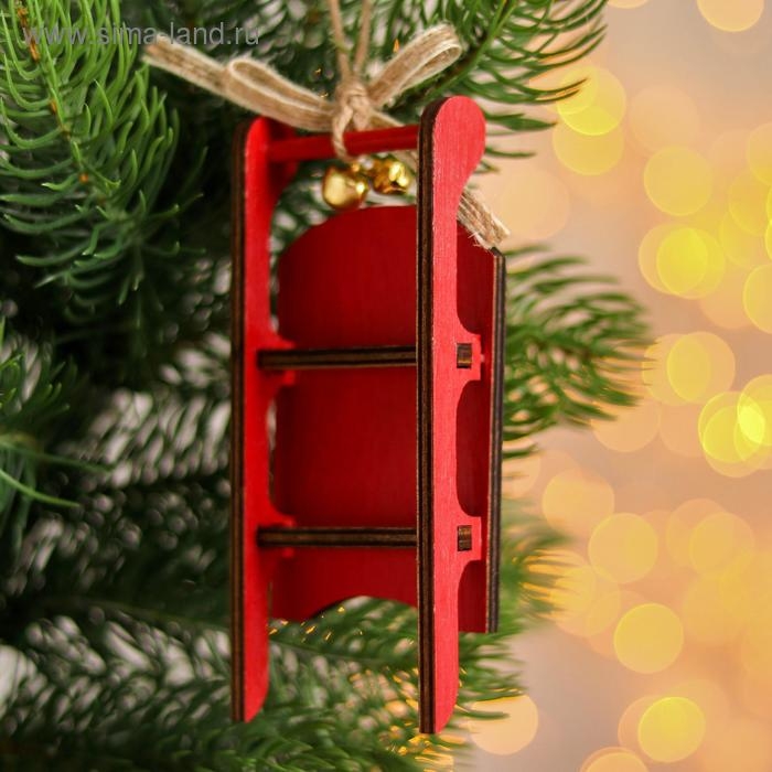 Новогодняя подвеска «Санки с узорами» 2,3х5,5х13 см Новогодняя подвеска «Санки с узорами» 2,3х5,5х13 см