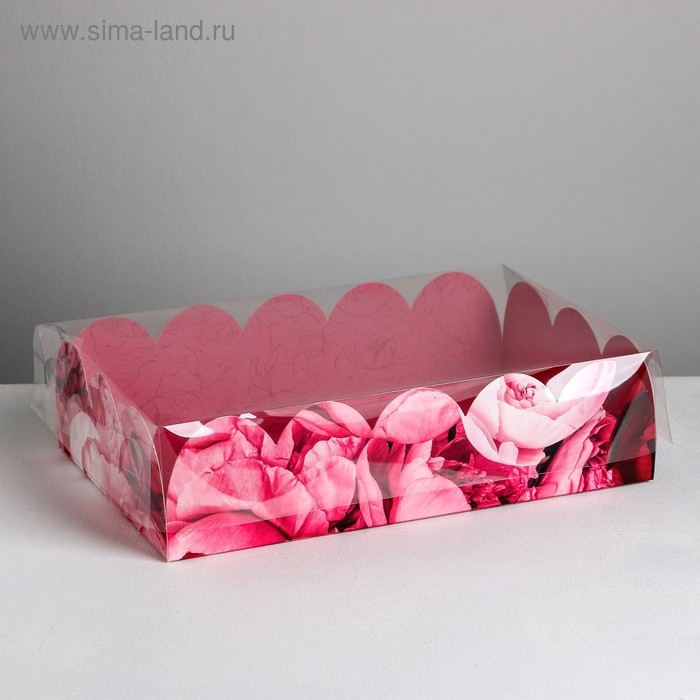 Коробка для печенья, кондитерская упаковка с PVC крышкой, Enjoy every moment, 20 х 30 х 8 см Коробка для печенья, кондитерская упаковка с PVC крышкой, Enjoy every moment, 20 х 30 х 8 см