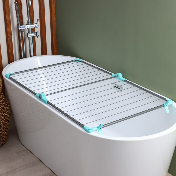 Сушилка для белья на ванну складная, рабочая длина 10 м, цвет МИКС Сушилка для белья на ванну складная, рабочая длина 10 м, цвет МИКС