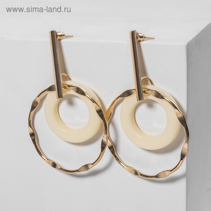 Серьги ассорти «Дежавю», цвет белый в золоте Серьги ассорти «Дежавю», цвет белый в золоте