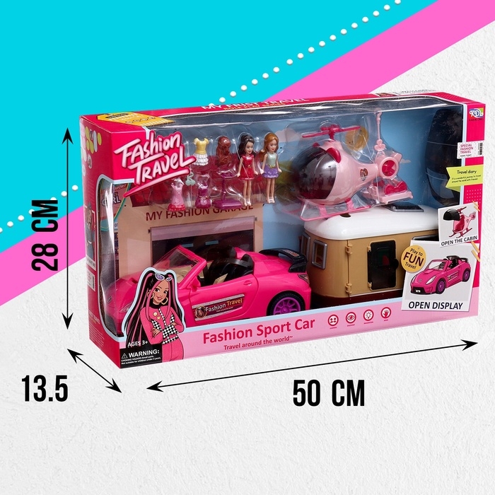 Игровой набор «Путешественницы» машина с прицепом, вертолёт, куклы, аксессуары Игровой набор «Путешественницы» машина с прицепом, вертолёт, куклы, аксессуары