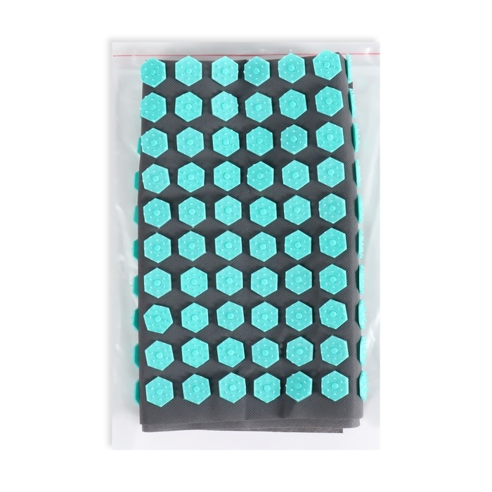 Ипликатор-коврик, основа спанбонд, 360 модулей, 56 × 62 см, цвет тёмно-серый/бирюзовый Ипликатор-коврик, основа спанбонд, 360 модулей, 56 × 62 см, цвет тёмно-серый/бирюзовый