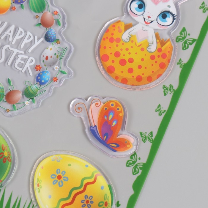 Наклейка силикон на стекло Наклейка силикон на стекло "Пасха" 19,5х19,5 см 7882176