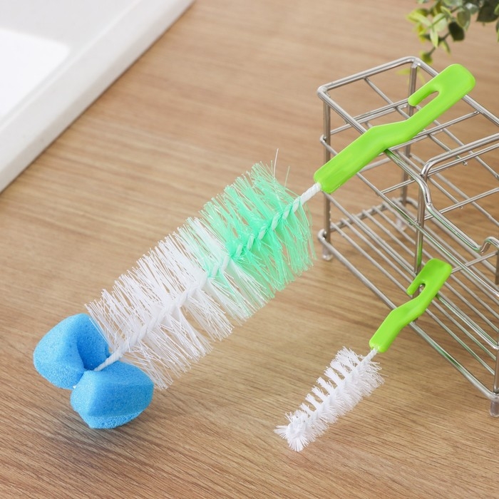 Набор ёршиков для посуды Доляна, 2 шт: 25×6 см, 12×2 см, цвет МИКС Набор ёршиков для посуды Доляна, 2 шт: 25×6 см, 12×2 см, цвет МИКС