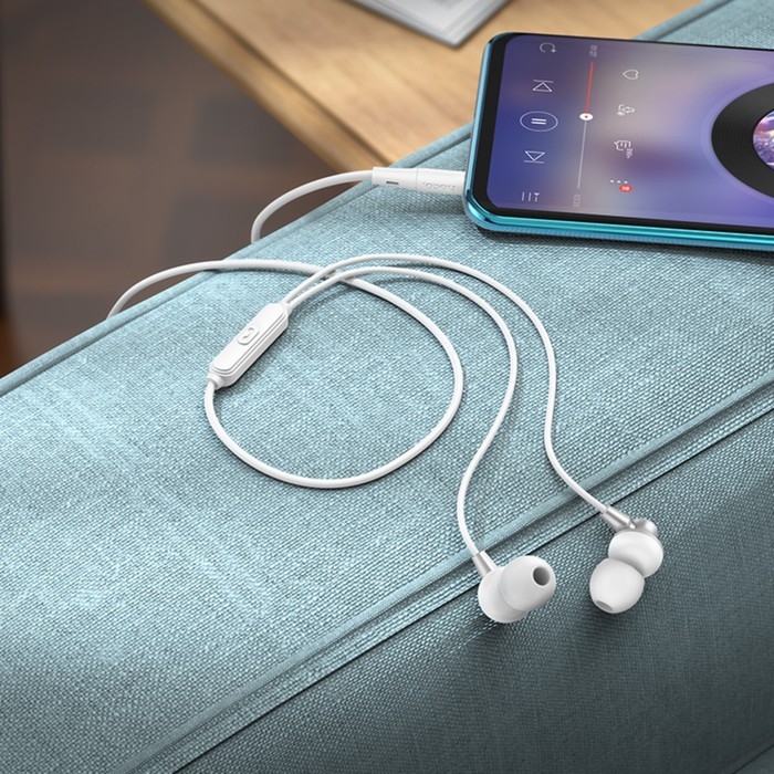 Наушники Hoco M98, проводные, вакуумные, микрофон, 1.2 м, серебристые Наушники Hoco M98, проводные, вакуумные, микрофон, 1.2 м, серебристые