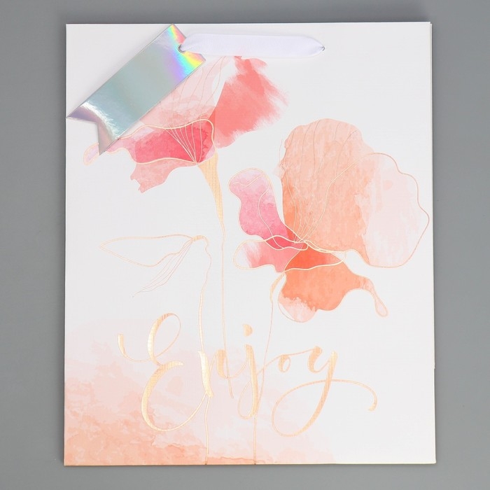 Пакет подарочный ламинированный, упаковка, «Нежность», 25.4 х 30.5 х 12.7 см Пакет подарочный ламинированный, упаковка, «Нежность», 25.4 х 30.5 х 12.7 см