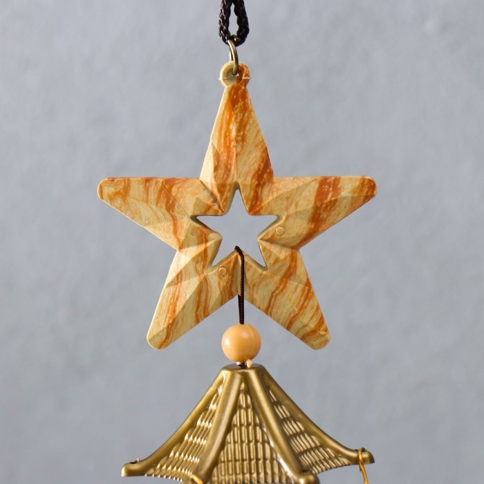 Музыка ветра металл Музыка ветра металл "Звезда" песочная 4 колокольчика 43х6 см