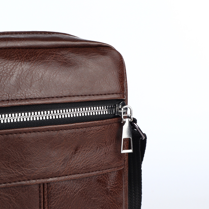 Сумка мужская на молнии, цвет коричневый Сумка мужская на молнии, цвет коричневый