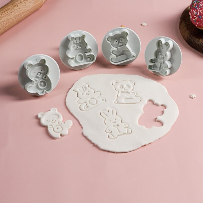 Набор плунжеров кондитерских Доляна «Мягкая игрушка», 4 шт, цвет МИКС Набор плунжеров кондитерских Доляна «Мягкая игрушка», 4 шт, цвет МИКС