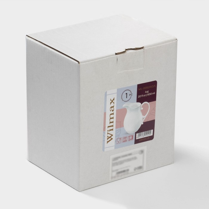 Кувшин фарфоровый Wilmax, 600 мл, цвет белый Кувшин фарфоровый Wilmax, 600 мл, цвет белый