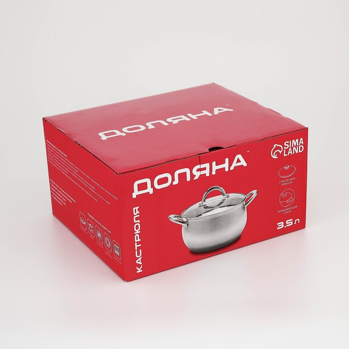 Кастрюля из нержавеющей стали Доляна «Гиперион», 3,5 л, d=20 см, с крышкой Кастрюля из нержавеющей стали Доляна «Гиперион», 3,5 л, d=20 см, с крышкой