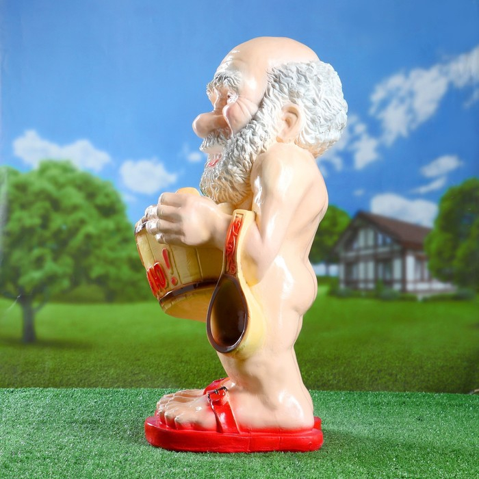 Садовая фигура  Садовая фигура "Банщик Иди в баню" 32х35х60см