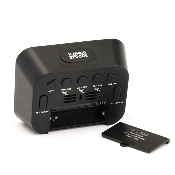 Часы - будильник электронные настольные с термометром, 10.3 х 8.3 см, 2ААА Часы - будильник электронные настольные с термометром, 10.3 х 8.3 см, 2ААА