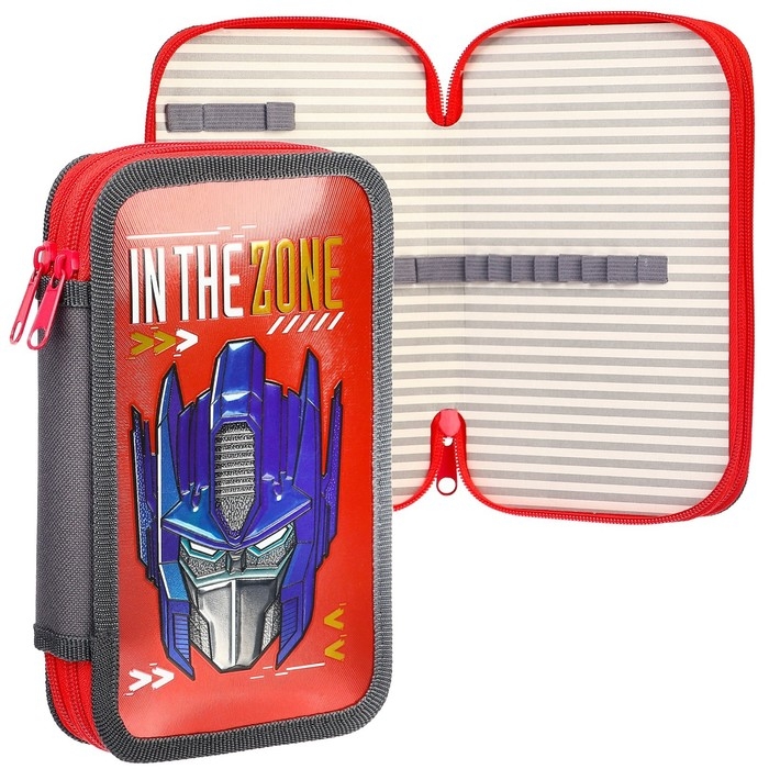 Пенал каркасный с эффектом металлик, 2 секции, 125х205х40 мм, ламинированный картон, Трансформеры Пенал каркасный с эффектом металлик, 2 секции, 125х205х40 мм, ламинированный картон, Трансформеры