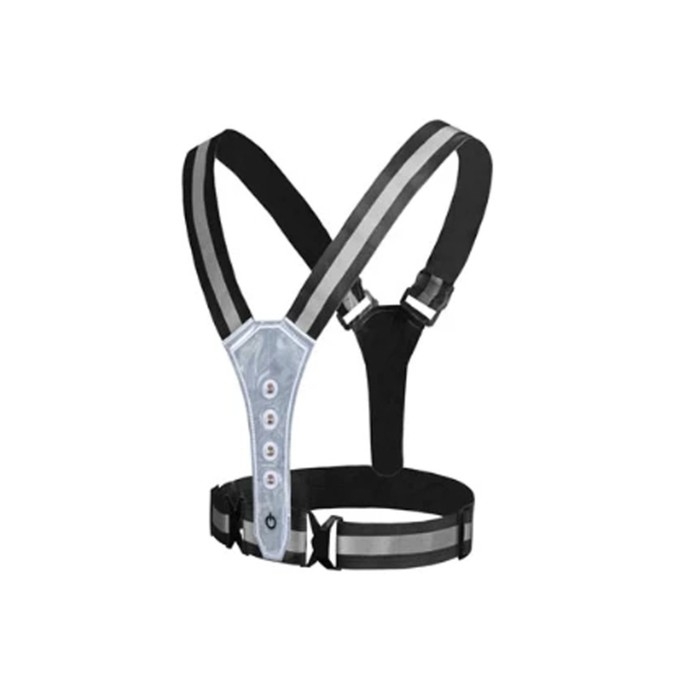 Жилет сигнальный, светоотражающий с регулируемым размером, черный, LED сигнал, 4 режима Жилет сигнальный, светоотражающий с регулируемым размером, черный, LED сигнал, 4 режима