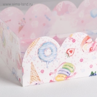 Коробка для печенья, кондитерская упаковка с PVC крышкой, «Вкусности», 20 х 30 х 8 см