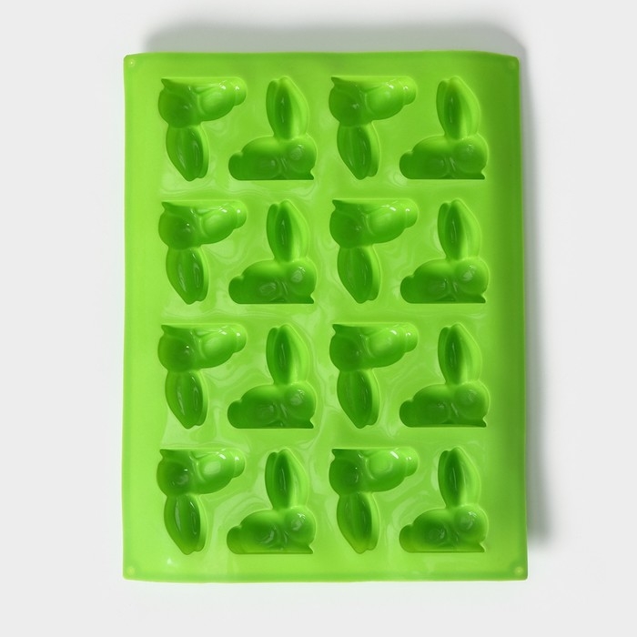 Форма для шоколада Доляна «Пасхальный кролик», силикон, 30×23 см, 16 ячеек, цвет МИКС Форма для шоколада Доляна «Пасхальный кролик», силикон, 30×23 см, 16 ячеек, цвет МИКС