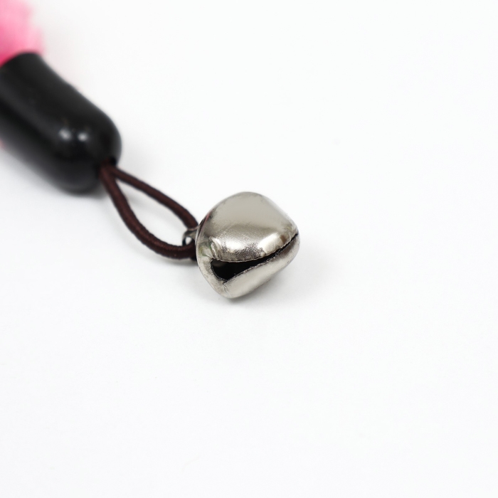 Игрушка-дразнилка для кошек  Игрушка-дразнилка для кошек "Змейка", с бубенчиком, розовая