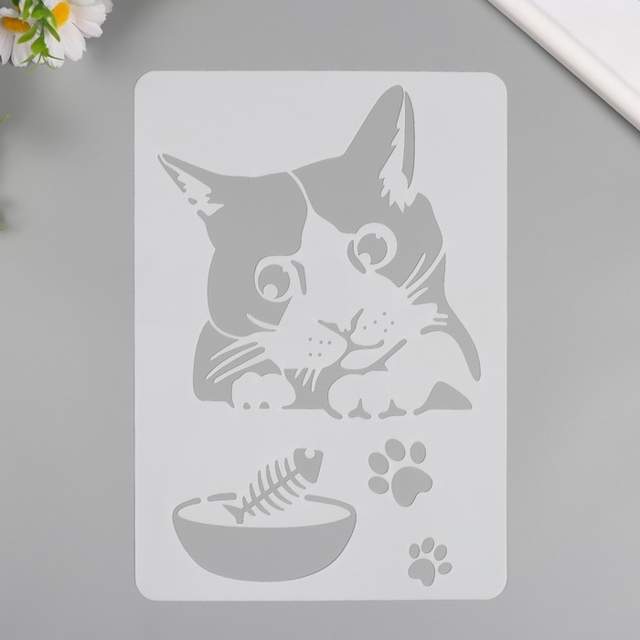 Трафарет пластик Трафарет пластик "Кот" 21х29,7 см